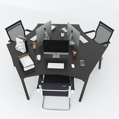 Cụm bàn làm việc nhân viên 3 chỗ ngồi