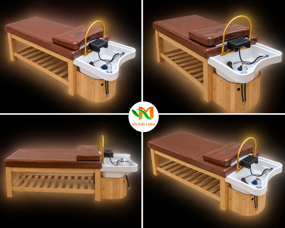 Giường gội đầu dưỡng sinh bồn nhựa vòm đồng - GGD014 8 Giường gội đầu bồn nhựa