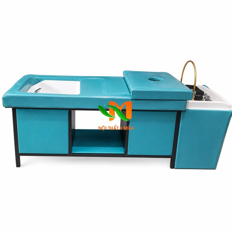 Giường gội đầu dưỡng sinh bồn nhựa màu xanh – GGDSN01 7 Giường gội đầu 3 in 1 bồn nhựa vuông