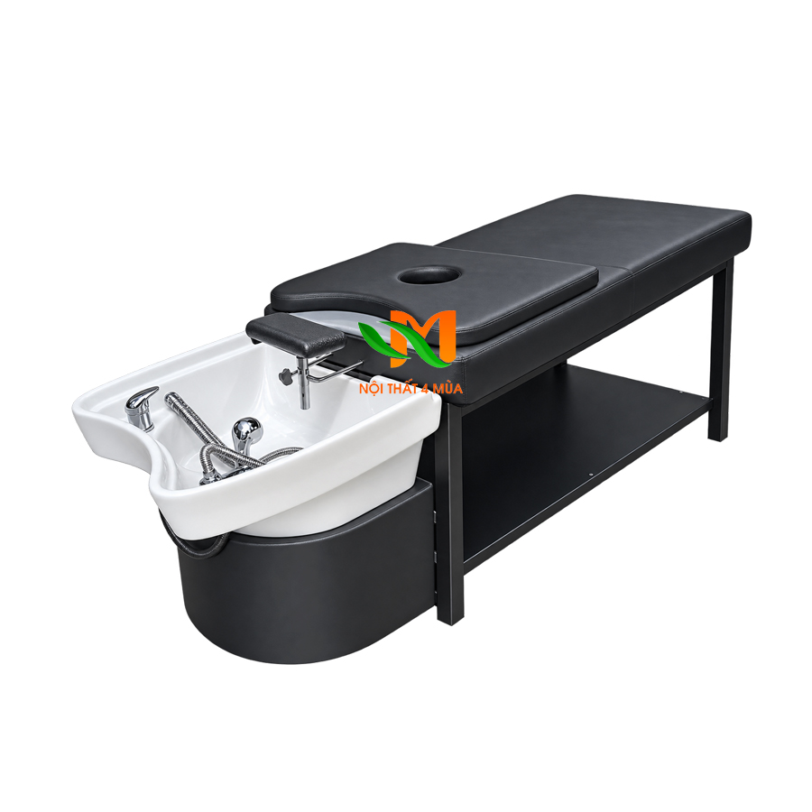Giường dưỡng sinh bồn nhựa chân sắt màu đen - GGDSN02 4 giường dưỡng sinh bồn nhựa chân sắt nệm màu đen