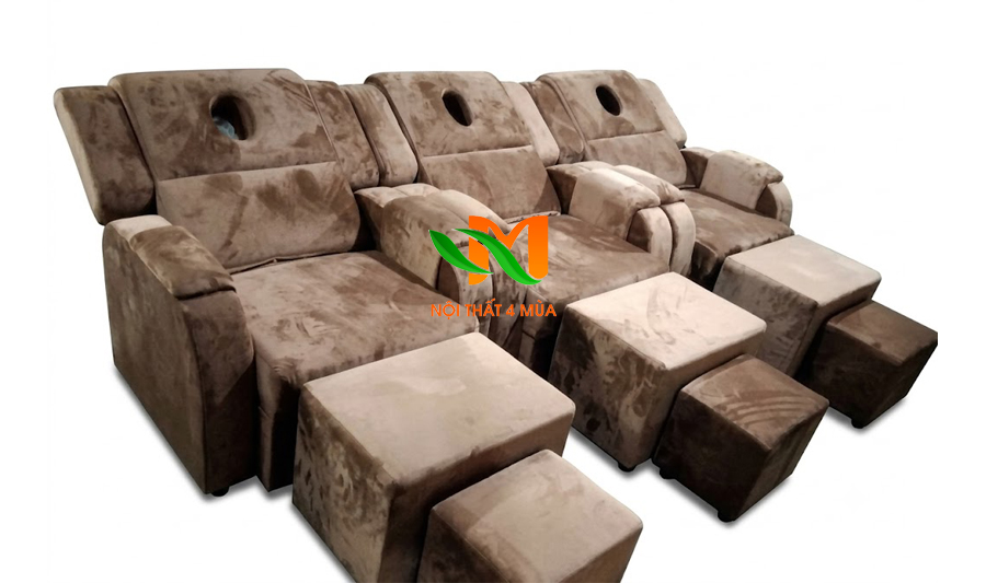 Ghế foot massage cơ bọc nhung - GMF24 4 Ghế foot điện nhung cao cấp
