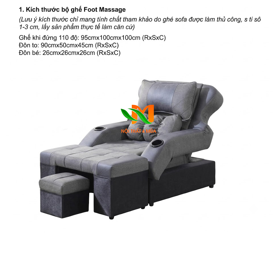 Ghế massage foot điện khung sắt bọc nhung cao cấp - GMF50 5 Ghế massage foot điện khung sắt bọc nhung cao cấp - GMF50