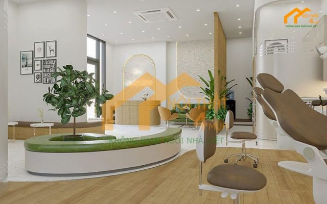 Khu vực lễ tân tạo ấn tượng đầu tiên với khách hàng