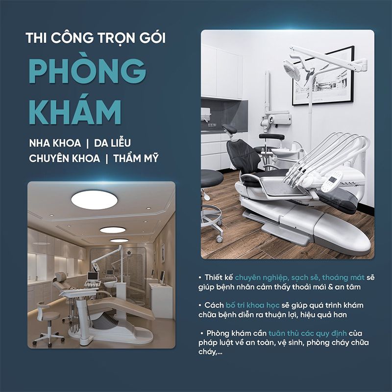Những điểm lưu ý khi thiết kế và thi công nội thất phòng khám 5 Nội Thất Điểm Nhấn là đơn vị chuyên cung cấp dịch vụ thiết kế - thi công phòng khám trọn gói uy tín, chuyên nghiệp