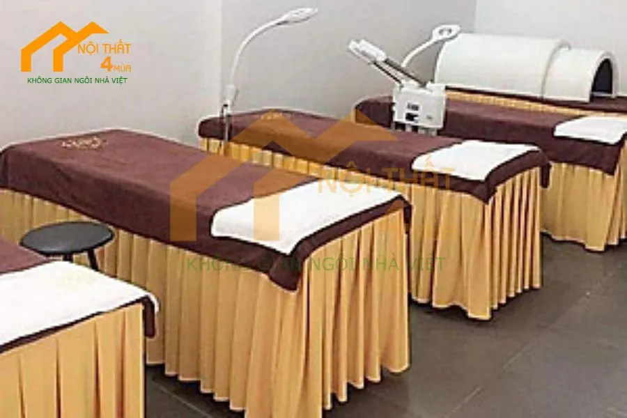 Giường Spa, Tủ Trưng Bày Mỹ Phẩm: Giải Pháp Nội Thất Cao Cấp Cho Spa Tại Gò Vấp 6 Giường Spa gỗ sồi tự nhiên, bền đẹp theo thời gian