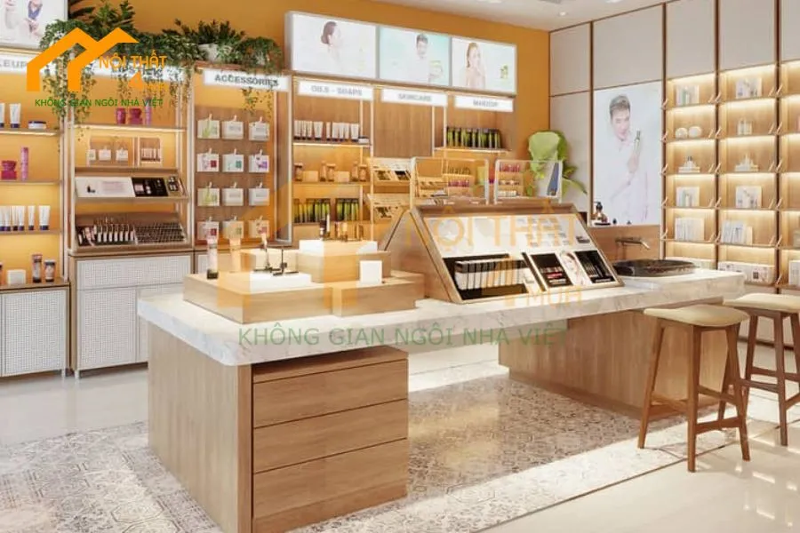 Giường Spa, Tủ Trưng Bày Mỹ Phẩm: Giải Pháp Nội Thất Cao Cấp Cho Spa Tại Gò Vấp 9 Tủ trưng bày mỹ phẩm cho spa cao cấp tại khu vực Gò Vấp