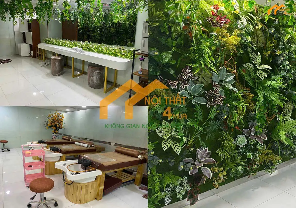 Dự Án Thi Công Nội Thất Spa Chuyên Nghiệp Tại Phú Nhuận 4 Không Gian Spa và trang Trí Cây Xanh Tự Nhiên – Tạo Điểm Nhấn Mềm Mại từ nội thất Spa