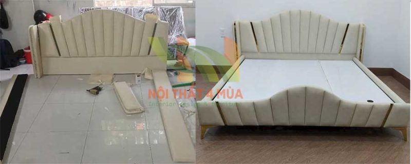 Bọc nệm đầu giường, làm tấm nệm ốp đầu giường giá rẻ TpHCM 46 Bọc đệm đầu giường đẹp