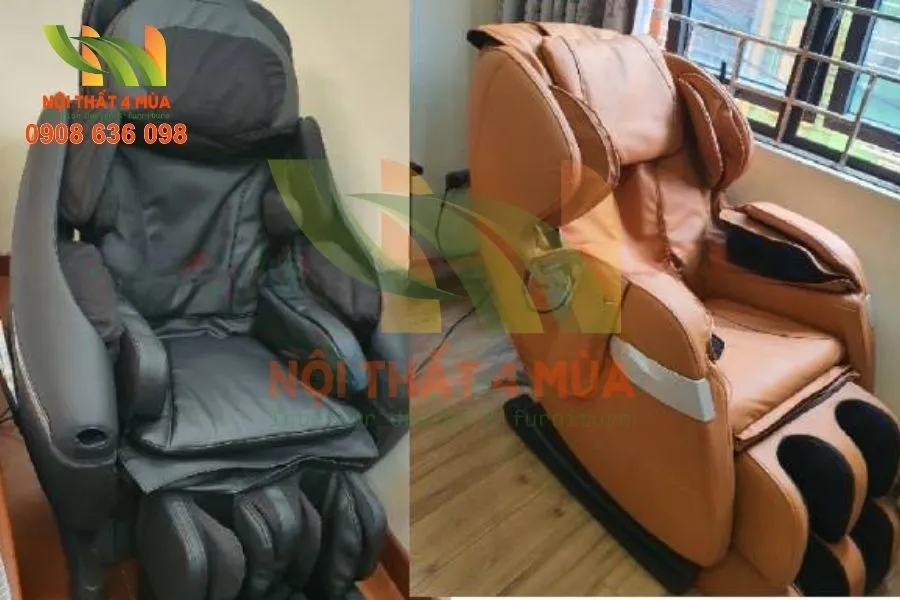Dịch Vụ Bọc & Thay Da Ghế Massage Cao Cấp, Giá Rẻ Tại Nhà Ở TPHCM 13 Thay da ghế massage màu đen bóng bẩy.