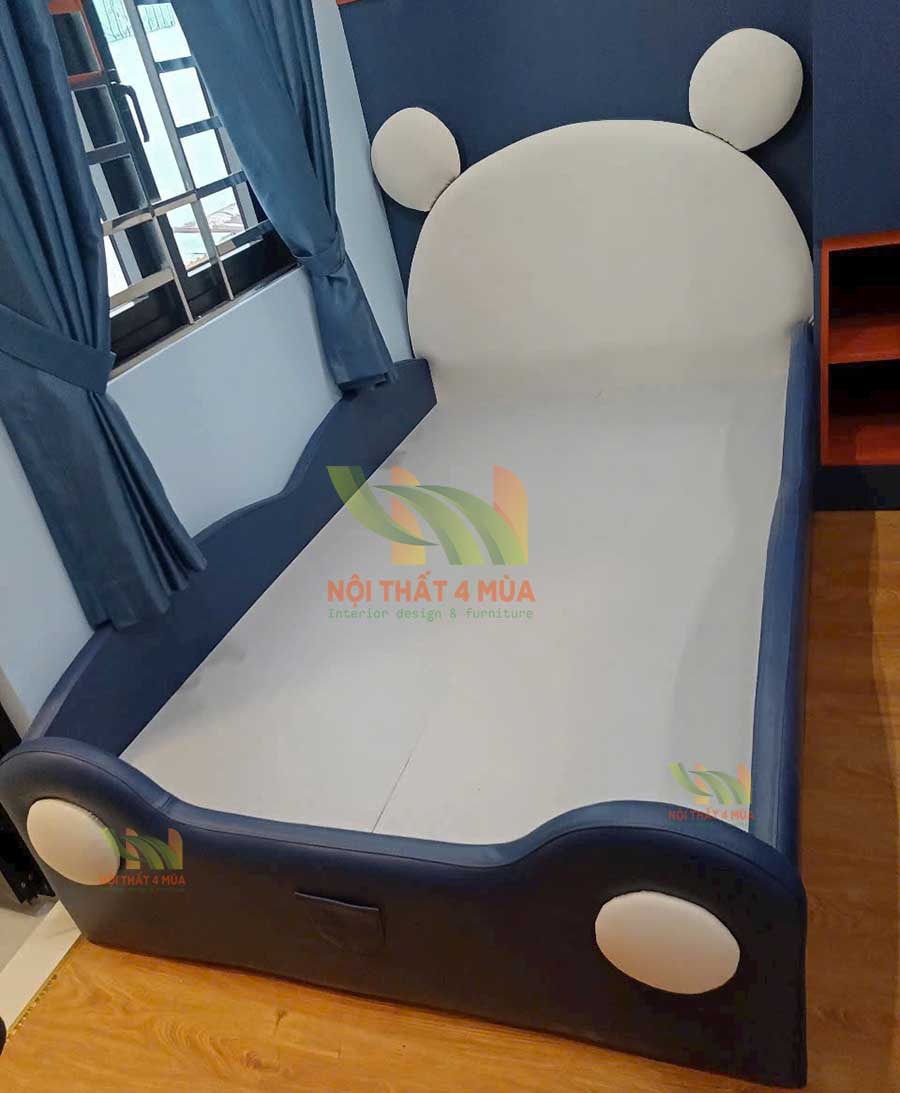 Bọc nệm đầu giường, làm tấm nệm ốp đầu giường giá rẻ TpHCM 34 Giường ngủ bọc nệm trẻ em