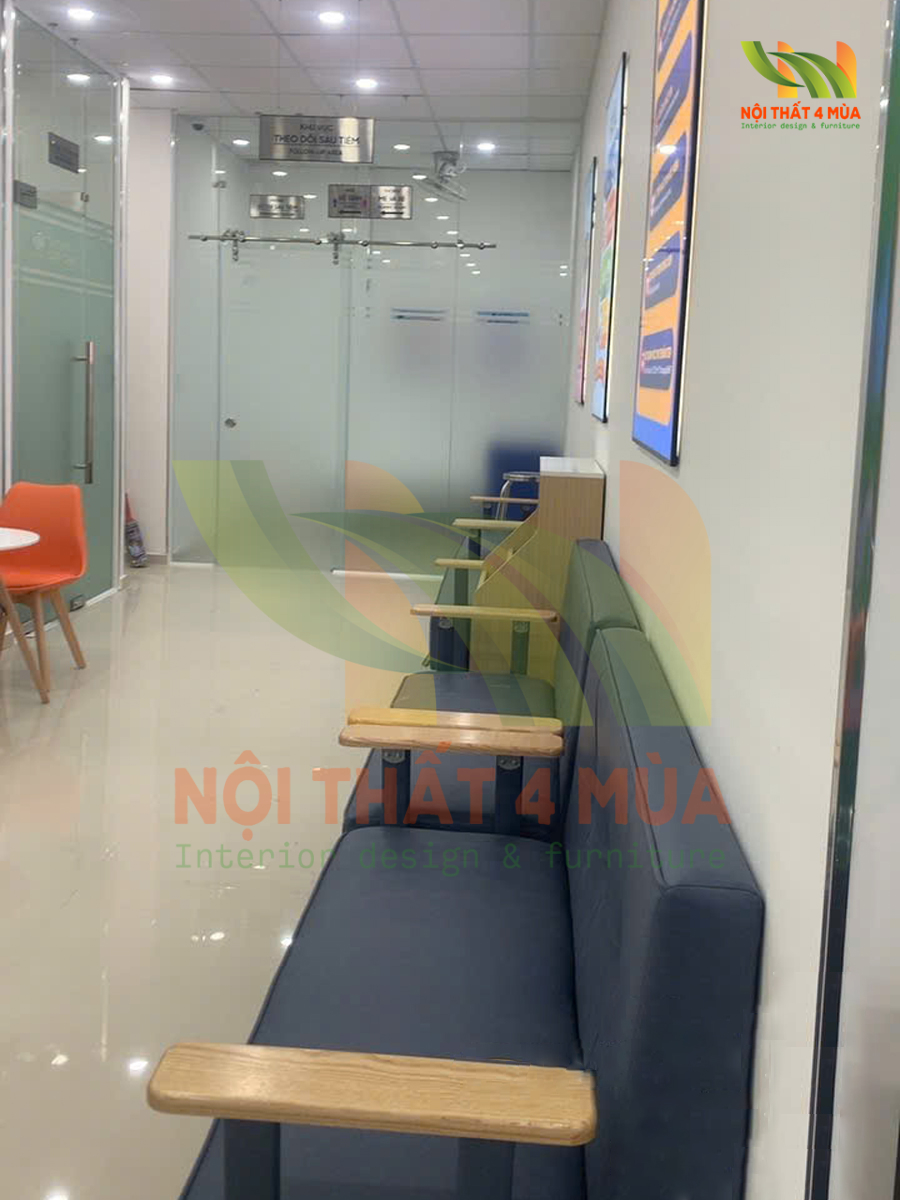 Thi công bộ ghế sofa chờ cho phòng khám y tế hiện đại 7 ghế sofa chờ phòng khám