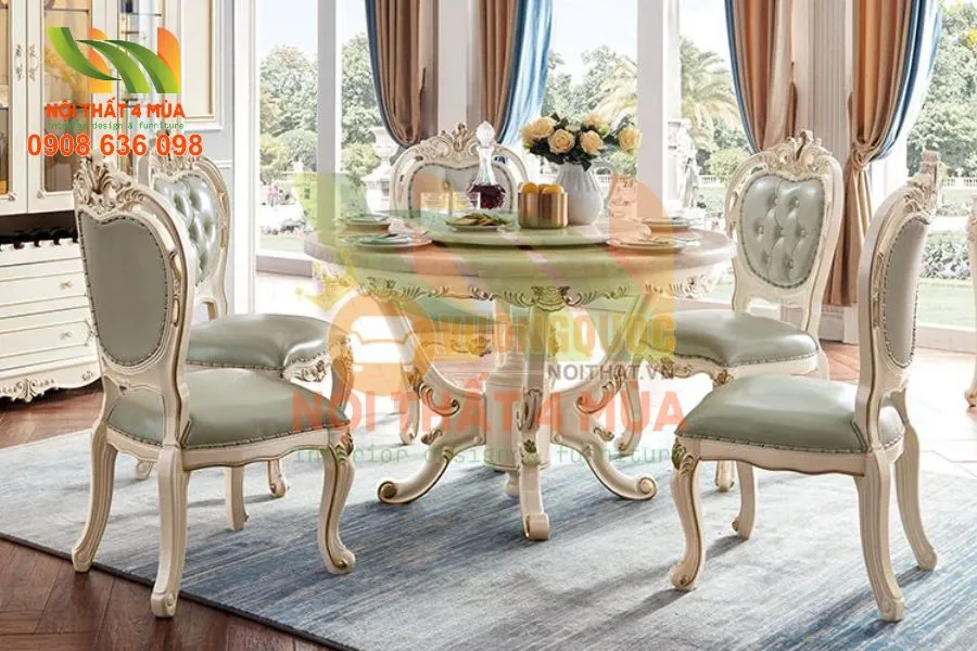 Bọc Ghế Bàn Ăn Đẹp, Hợp Phong Thủy Và Hiện Đại Cho Không Gian Sống 11 Những thiết kế bọc ghế bàn ăn cổ điển và tân cổ điển sang trọng