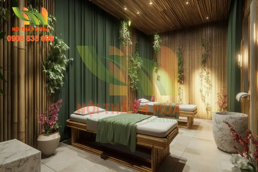 Bọc Nệm Giường Spa Chuyên Nghiệp – Giải Pháp Nâng Tầm Không Gian Spa 22 Mẫu ảnh Bọc Nệm Giường Spa màu pastel dịu nhẹ