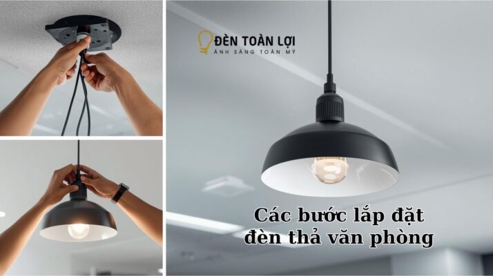 Hướng dẫn lắp đặt đèn thả văn phòng chuẩn kỹ thuật 3 Các bước lắp đặt đèn led thả văn phòng