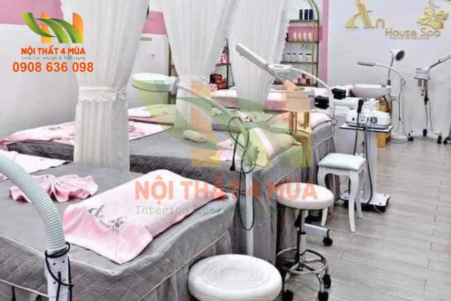 Không gian spa cao cấp với bộ bọc giường spa mới