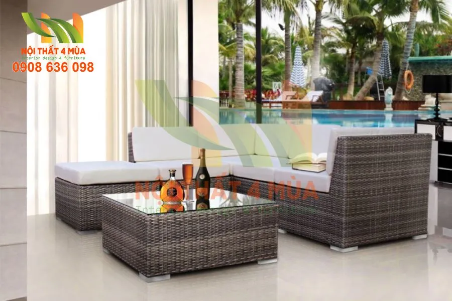 Hình Ảnh Thực Tế Bọc Ghế Sofa Resort Chất Liệu Nỉ Mềm Mại