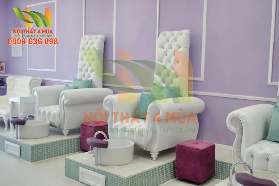 Hình ảnh thực tế bọc ghế sofa spa tại các trung tâm làm đẹp