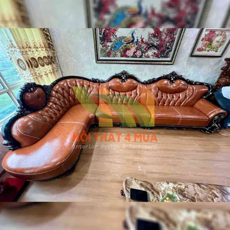 Mẫu bọc ghế sofa phòng khách cổ điển sang trọng, đẹp.