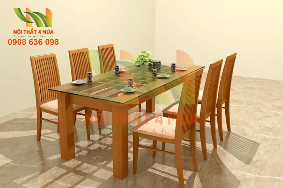 Làm đệm lót ghế ăn tone nâu gỗ phù hợp nội thất vintage