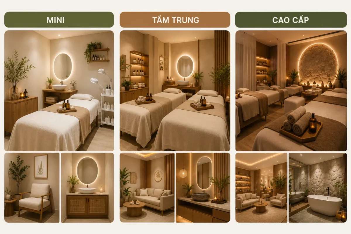 Chi phí thiết kế spa thiên nhiên phụ thuộc vào quy mô và mức độ đầu tư.