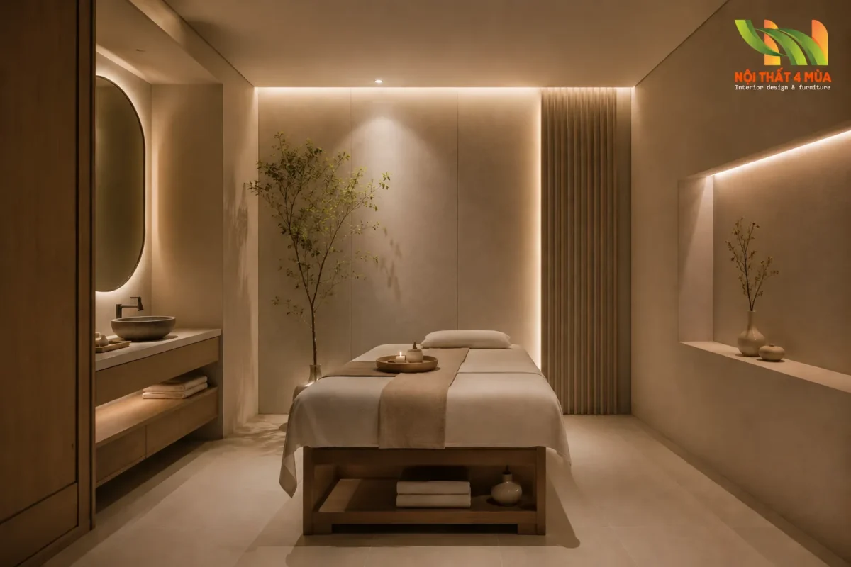 Phong cách tối giản giúp thiết kế spa hiện đại và tinh tế hơn.