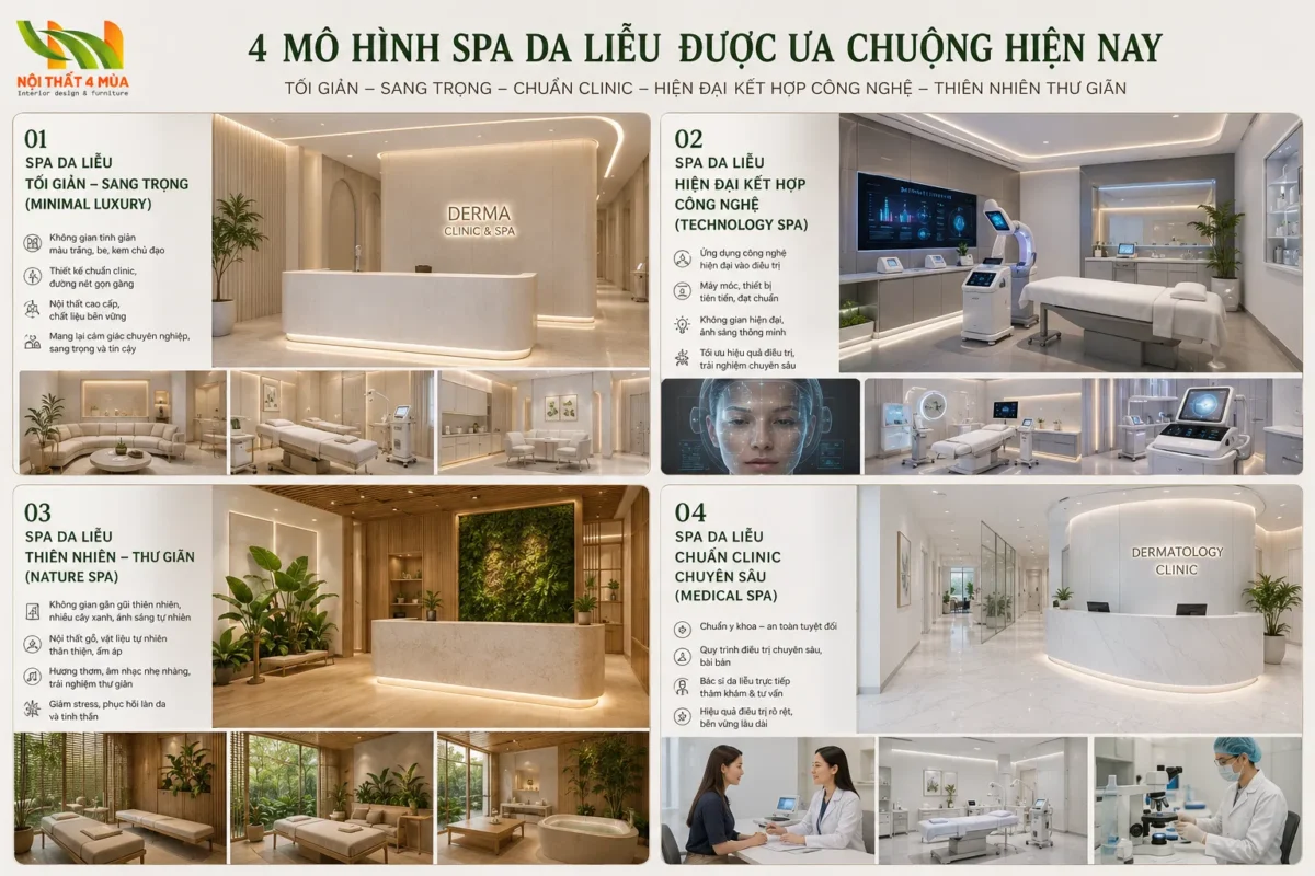 Xu hướng thiết kế spa da liễu được ưa chuộng hiện nay