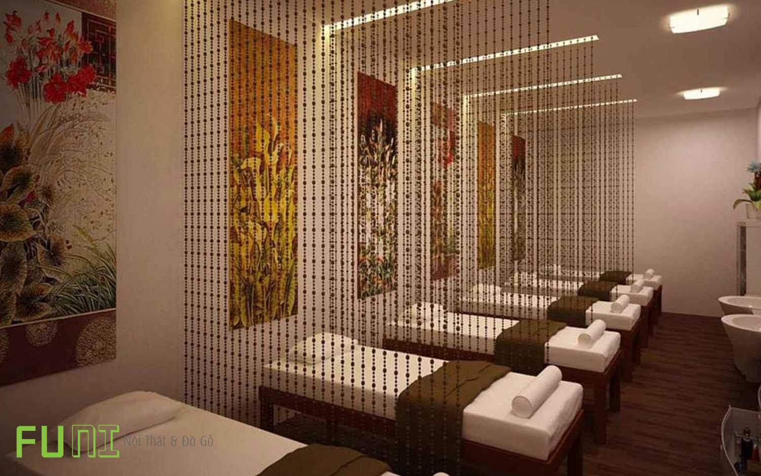 Trang trí spa bằng rèm trang trí đẹp Trang trí spa bằng rèm trang trí đẹp