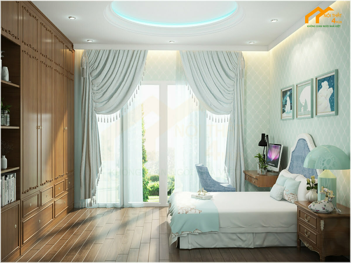 Mẫu phòng ngủ bé trai màu xanh đẹp Mẫu phòng ngủ bé trai màu xanh đẹp