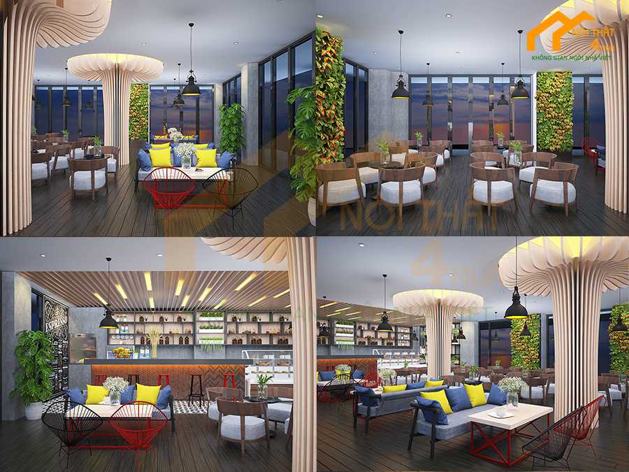 10+ Mẫu thiết kế nhà hàng đẹp, sang trọng thu hút khách hàng 12 Khu cafe nhà hàng đẹp