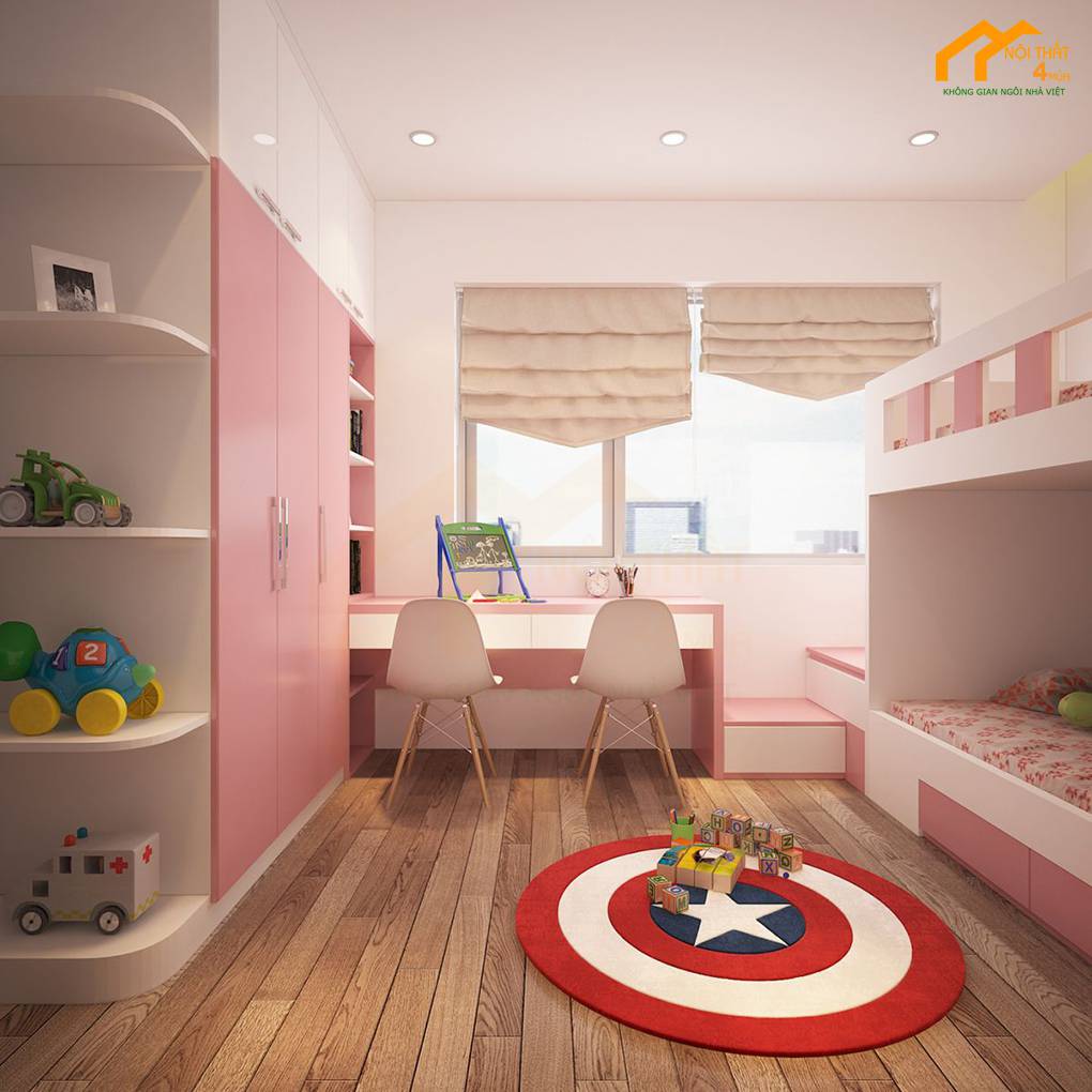 50+ Mẫu thiết kế nội thất phòng ngủ trẻ em đẹp, đáng yêu nhất 11 Mẫu thiết kế phòng ngủ dành cho 2 bé gái đẹp