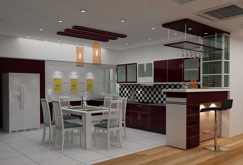 Mẫu tủ bếp đẹp có quày bar Mẫu tủ bếp đẹp có quày bar