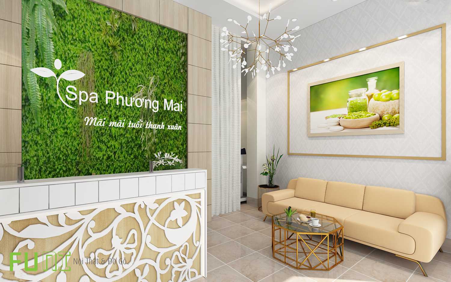 Mẫu phòng khách spa mini đẹp Mẫu phòng khách spa mini đẹp