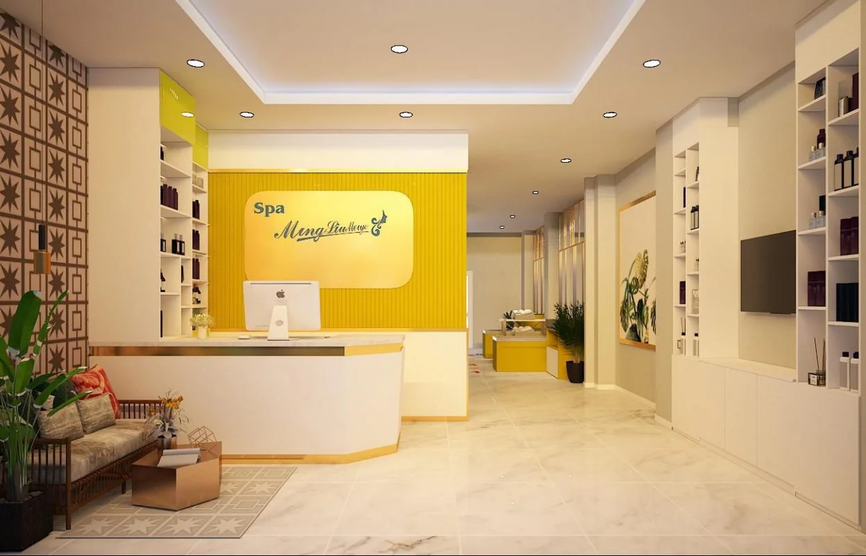 Trang trí spa đẹp với tông màu vàng Trang trí spa đẹp với tông màu vàng