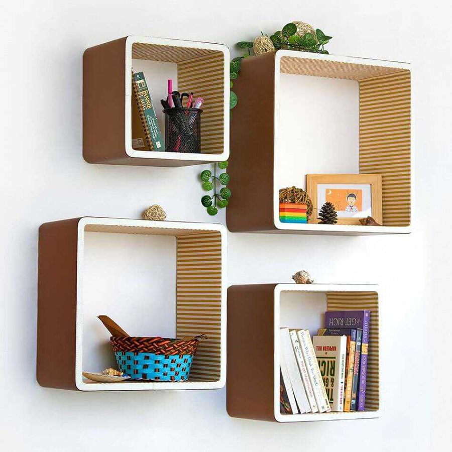 Kệ gỗ trang trí dạng tứ giác