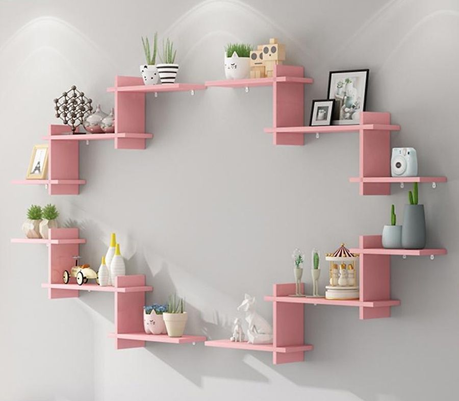 Kệ treo tường màu hồng