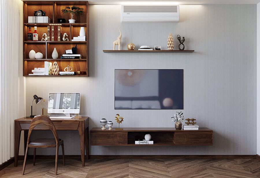 Kệ tivi kết hợp tủ trang trí