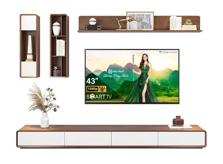 Kệ tivi kết hợp tủ trang trí