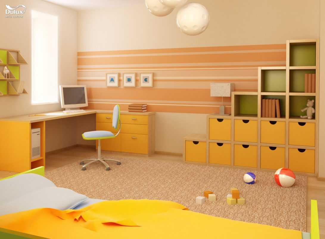 Mẫu phòng ngủ bé trai gam màu nóng Mẫu phòng ngủ bé trai màu sắc