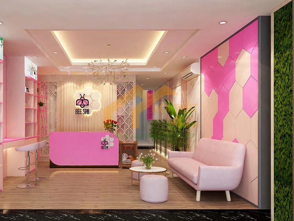 Mẫu spa màu hồng đẹp Mẫu spa màu hồng đẹp