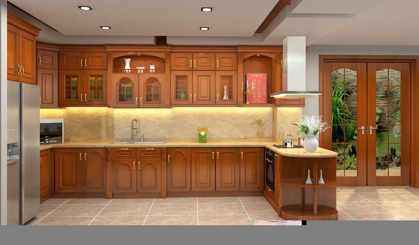 Tủ bếp gỗ tự nhiên hiện đại Tủ bếp gỗ tự nhiên hiện đại
