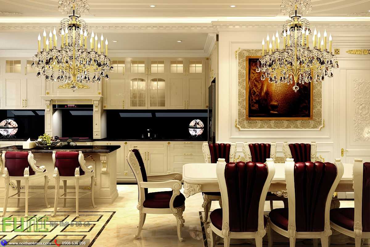 Phòng bếp căn hộ phong cách cổ điển Phòng bếp căn hộ phong cách cổ điển