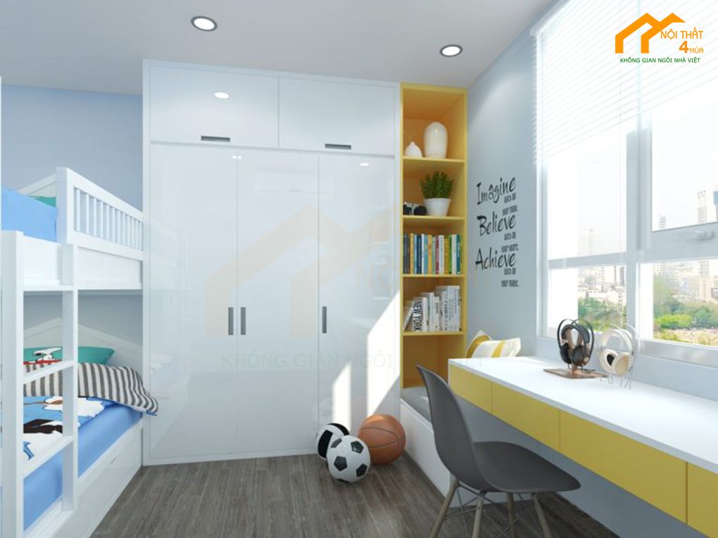 20 Mẫu thiết kế nội thất phòng ngủ chung cư đẹp hiện đại 38 Mẫu phòng ngủ bé trai đẹp