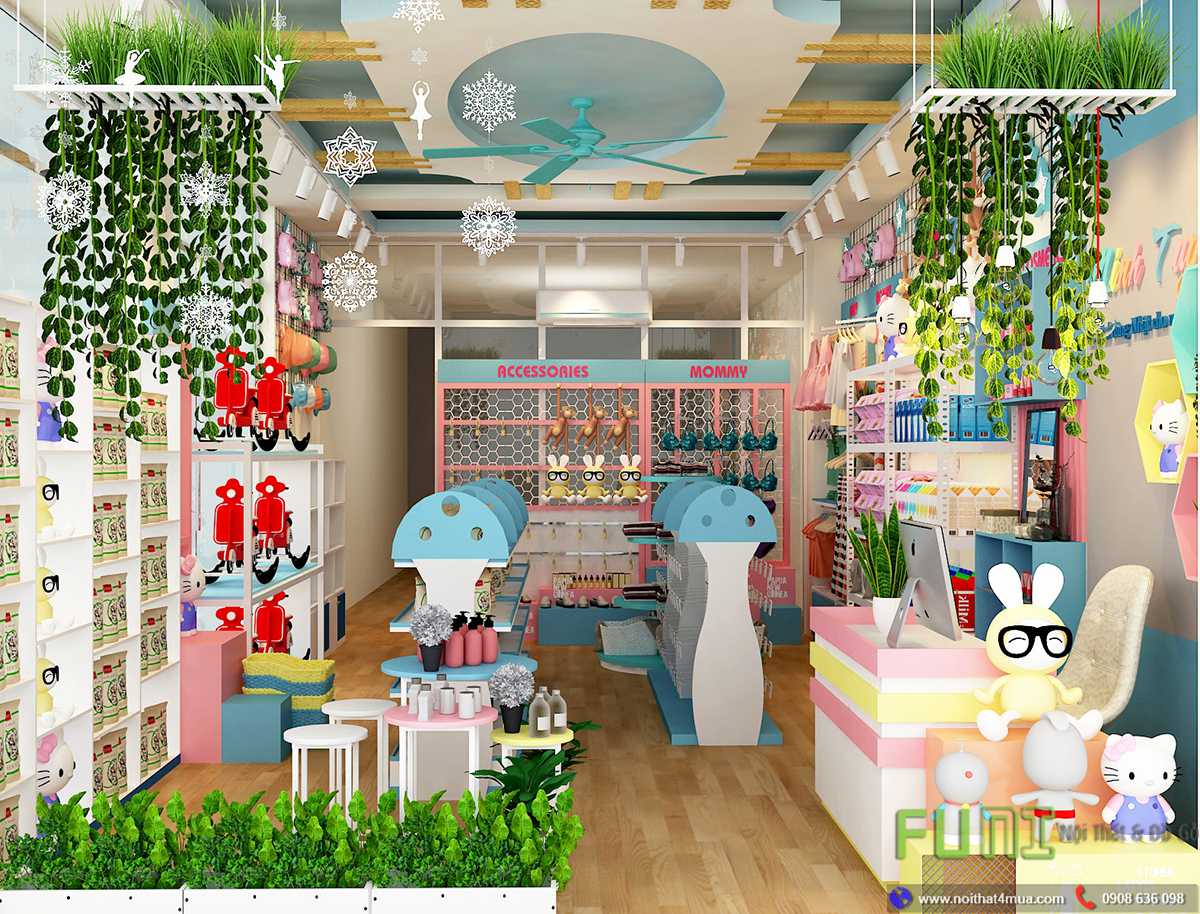 Mẫu thiết kế shop thời trang trẻ em đẹp Mẫu thiết kế shop thời trang trẻ em đẹp