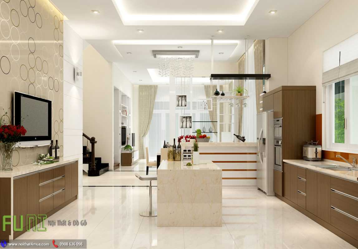Nội thất phòng bếp nhà phố trang trí đẹp Nội thất phòng bếp nhà phố trang trí đẹp