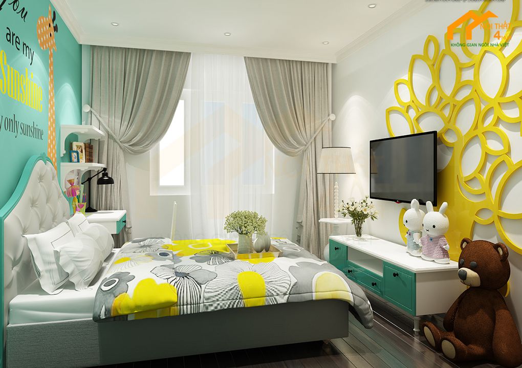 20 Mẫu thiết kế nội thất phòng ngủ chung cư đẹp hiện đại 43 Phòng ngủ bé gái cho chung cư