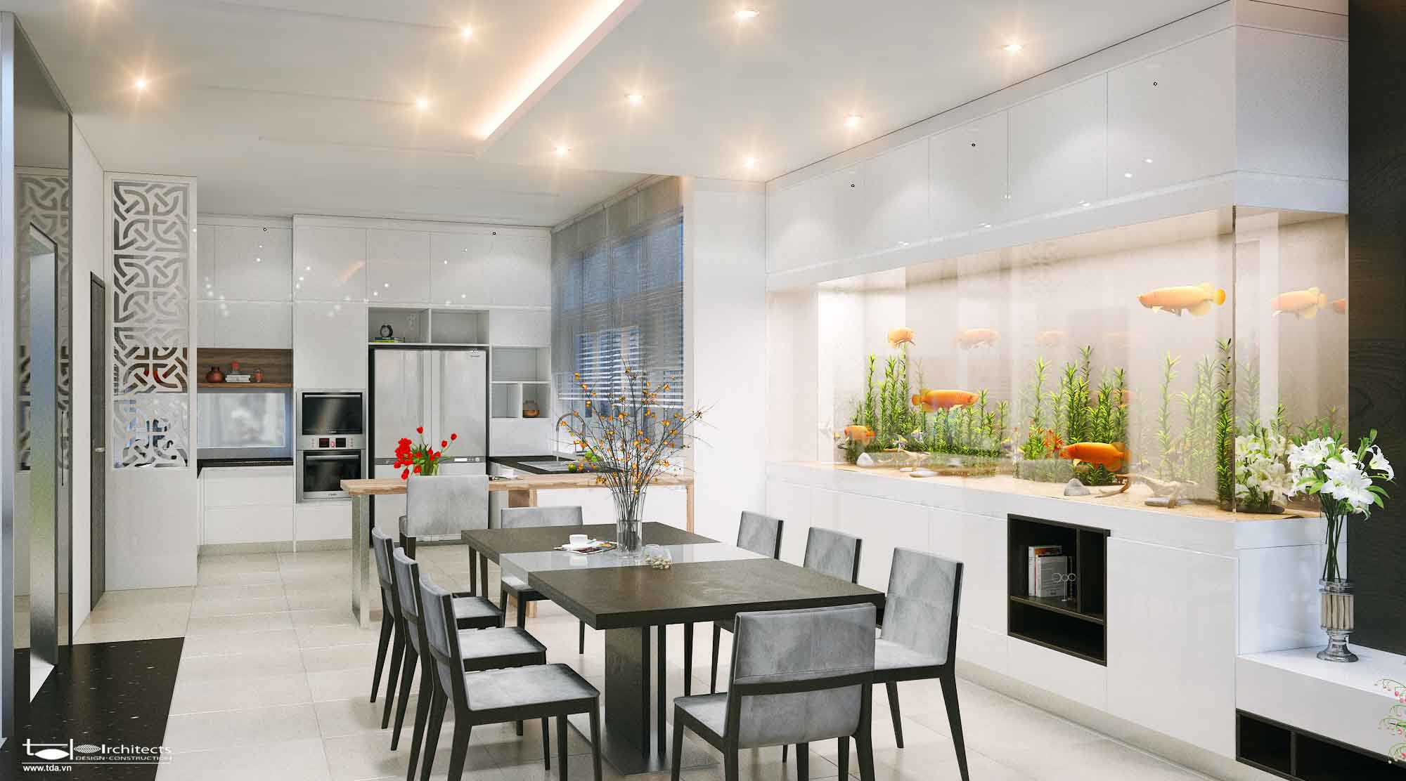 Phòng bếp nhà ống đẹp hiện đại Phòng bếp nhà ống đẹp hiện đại