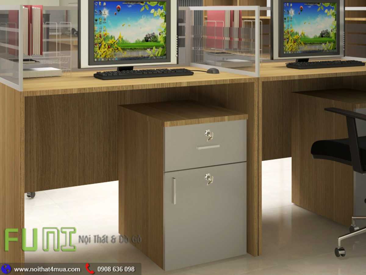 Phối cảnh chi tiết bàn nhân viên Phối cảnh chi tiết bàn nhân viên