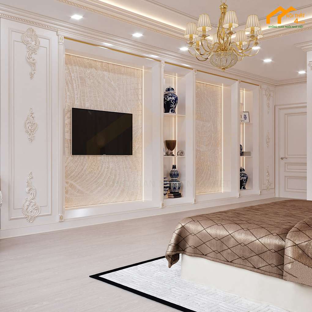 20 Mẫu thiết kế nội thất phòng ngủ chung cư đẹp hiện đại 26 Mẫu phòng ngủ chung cư tân cổ điển