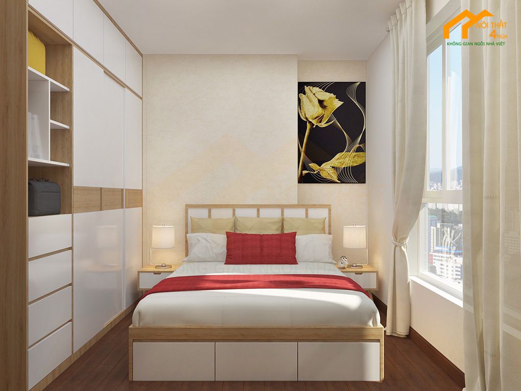 20 Mẫu thiết kế nội thất phòng ngủ chung cư đẹp hiện đại 3 Mẫu phòng ngủ chung cư nhỏ tiện nghi