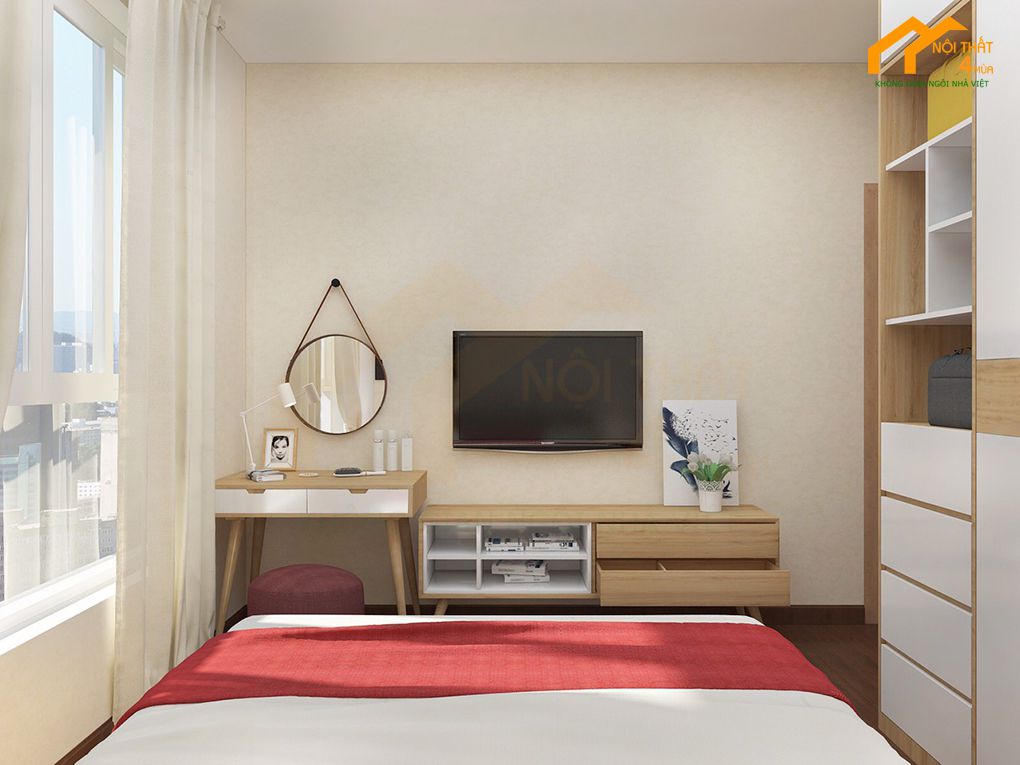 20 Mẫu thiết kế nội thất phòng ngủ chung cư đẹp hiện đại 2 Mẫu phòng ngủ chung cư nhỏ tiện nghi